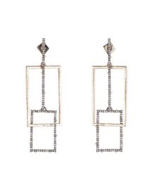 Linked Crystal Rectangles Post Earrings at Bloomingdales